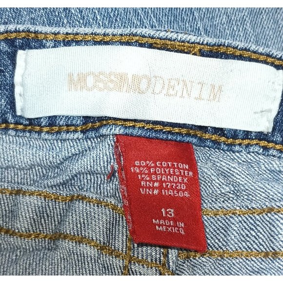 Mossimo Denim Jeans Juniors Size 13 FRAYED Stretch Boot Cut - Picture 14 of 16